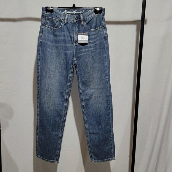 Eddie Bauer jeans Boyfriend high rise ankle stretch denim pants distressed new - Picture 1 of 16